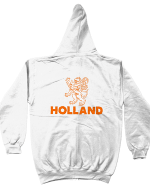 Holland Zoodie – Zwarte Zip Hoodie Met Oranje Leeuw & Grote Rugprint