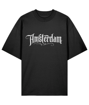 Amsterdam T-Shirt – Zwart Oversized Shirt Met Old English Print