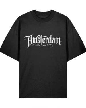 Amsterdam T-Shirt – Zwart Oversized Shirt Met Old English Print