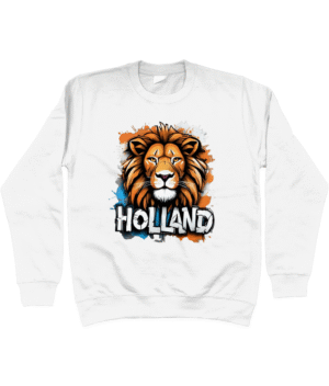 Holland Lion Sweater – Verkrijgbaar in wit, zwart en oranje