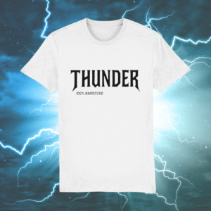 Thunder T-shirt Wit – 100% Hardcore